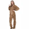Footed Pajamas - Cheetah Spots Adult Hoodie Chenille Onesie