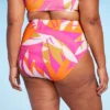 Women's Abstract Bright Color Print High Waist Bikini Bottom - Kona Sol™ Multi