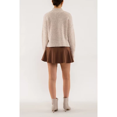 August Sky Women's Mock Neck Relaxed Heather Pullover Sweater - Image 5