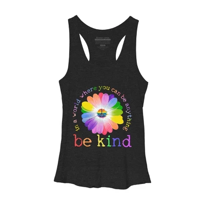 Women's Design By Humans In A World Where You Can Be Anything Be Kind Lgbt By DragonTee Racerback Tank Top - Image 9