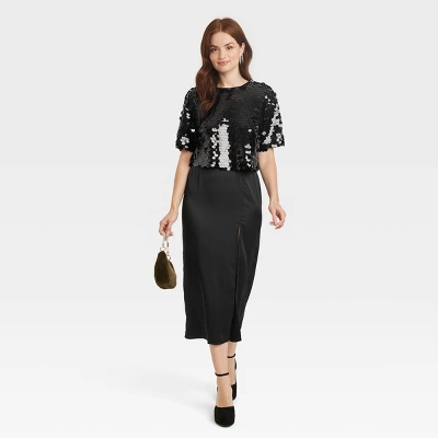 Women's Short Sleeve Paillettes - A New Day™ - Image 2