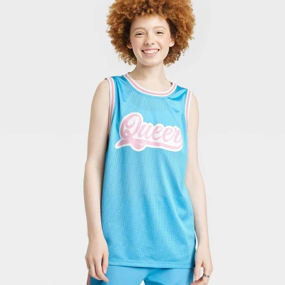 Pride Adult PH By The PHLUID Project Queer Basketball Jersey Tank Top - Blue - Image 4