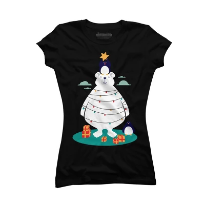 Junior's Design By Humans Christmas In Arctic By StevenToang T-Shirt - Image 4