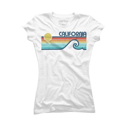 Junior's Design By Humans California Retro Sunset By LuckyU T-Shirt - Image 3