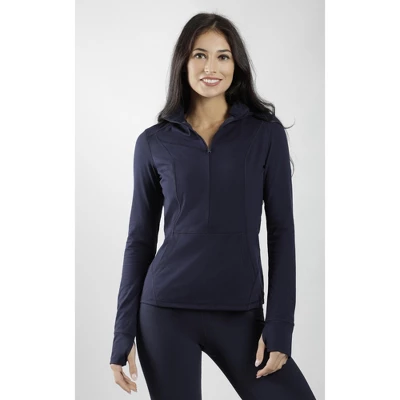 Yogalicious Womens Nude Tech Half Zip Long Sleeve Jacket With Front Pockets - Image 4