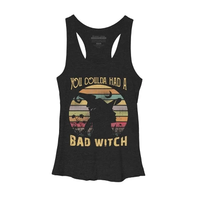 Women's Design By Humans Halloween Funny You Coulda Had Bad Witch By Ering Racerback Tank Top - Image 11