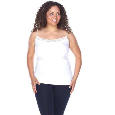 Women's Plus Size Lace Trim Tank Top - One Size Fits Most Plus - White Mark - Image 6
