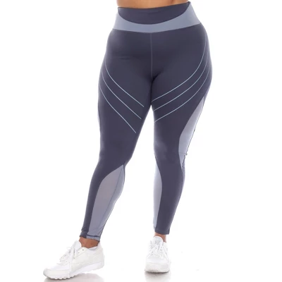 White Mark - Plus Size High-Waist Reflective Piping Fitness Leggings - Image 5