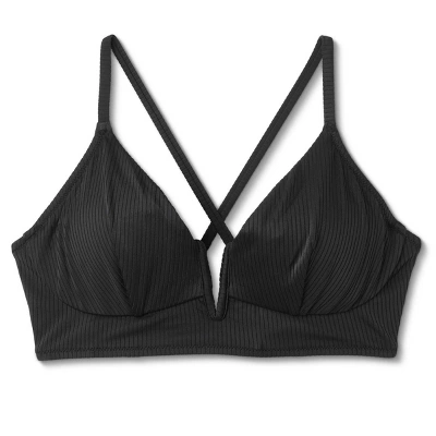Women's Ribbed Longline V-Wire Bikini Top - Shade & Shore™ - Image 5
