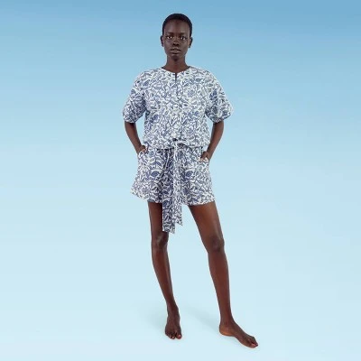 Liberty & Justice Women's Short Sleeve Tie-Front Cover Up Top - Image 4