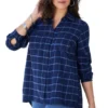 Jessica London Women’s Plus Size Long Sleeve Flannel Shirt