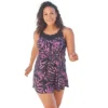 Swim 365 Women’s Plus Size Mesh-Trim Swim Dress