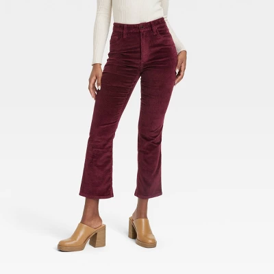Women's High-Rise Corduroy Bootcut Jeans - Universal Thread™ Burgundy - Image 3