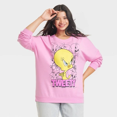 Looney Tunes Women's Tweety Cozy Graphic Sweatshirt - Pink - Image 4