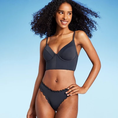 Women's Longline Underwire Bikini Top - Shade & Shore™ Gray - Image 2