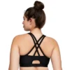 Glamorise Womens Zip Up Front-Closure Sports Wirefree Bra 9266 Black