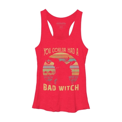 Women's Design By Humans Halloween Funny You Coulda Had Bad Witch By Ering Racerback Tank Top - Image 7