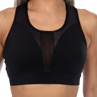 Women's Racer Back Sports Bra Black - White Mark - Image 3