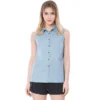 Allegra K Women's Single Breasted Casual Office Sleeveless Shirt