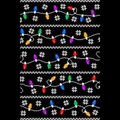 Junior's Design By Humans Christmas Garland Lights Retro Pixel Pattern By R4Design T-Shirt