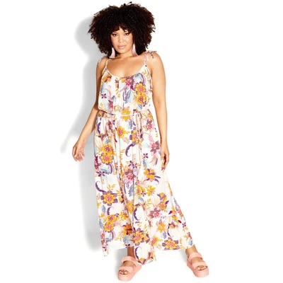 Women's Plus Size Tilly Print Maxi Dress - Ivory | CITY CHIC - Image 3