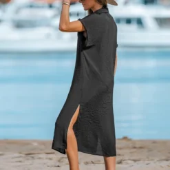 Women's Buttoned Cover Up Shirt Dress - Cupshe