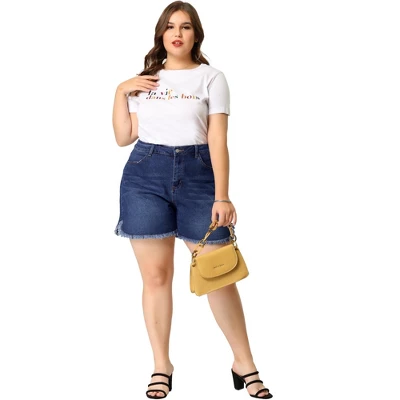 Agnes Orinda Women's Plus Size Denim Shorts Ripped Stretched Distressed Jean Shorts - Image 2