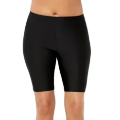 Swimsuits For All Women’s Plus Size Chlorine Resistant Long Bike Short Swim Bottom