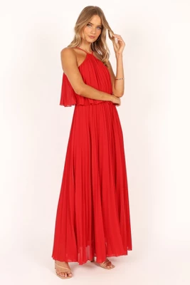 Petal And Pup Womens Gia Pleated Halterneck Maxi Dress - Image 8