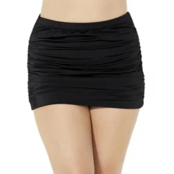 Swimsuits For All Women’s Plus Size Shirred High Waist Swim Skirt