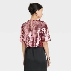 Women's Short Sleeve Paillettes - A New Day™