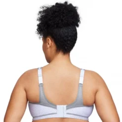 Glamorise Womens No-Bounce Camisole Elite Sports Wirefree Bra 1067 White/Gray