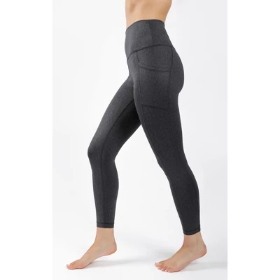 90 Degree By Reflex Womens Wonderlink Vintage Elastic Free High Waist Side Pocket 7/8 Ankle Legging - Image 2