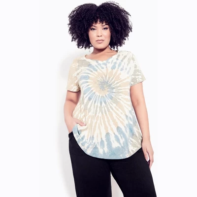 Women's Plus Size Miya Tie Dye Top - Blue | ZIM & ZOE - Image 5