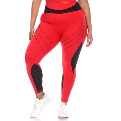 White Mark - Plus Size High-Waist Reflective Piping Fitness Leggings - Image 6
