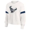 NFL Houston Texans Women's Primary Antique Long Sleeve Crew Fleece Sweartshirt
