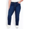 Women's Plus Size Butter Denim Straight Leg Jean Dark Wash - Average | AVENUE