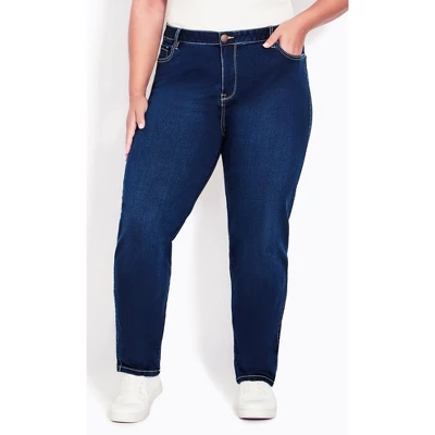 Women's Plus Size Butter Denim Straight Leg Jean Dark Wash - Average | AVENUE