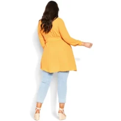 Women's Plus Size Shibara Top - Gold | CITY CHIC