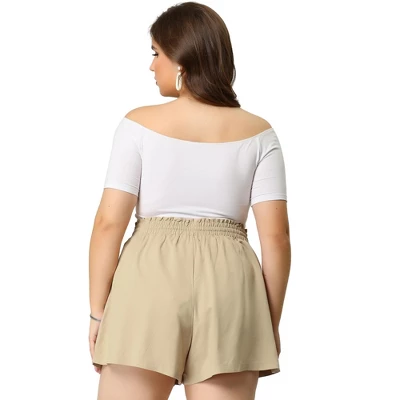 Agnes Orinda Women's Plus Pants Casual Drawstring Waist Shorts With Front Pokcets - Image 4