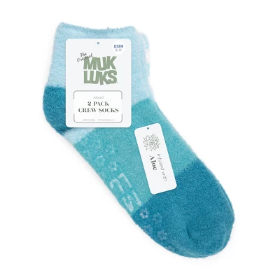 MUK LUKS Women's 2 Pair Pack Aloe Crew Socks - Image 2