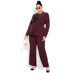 Women's Plus Size Elegance Jacket - Oxblood | CITY CHIC