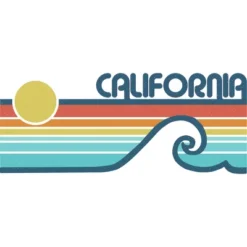 Junior's Design By Humans California Retro Sunset By LuckyU T-Shirt