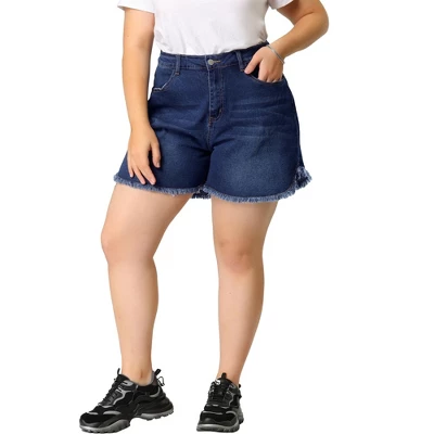 Agnes Orinda Women's Plus Size Denim Shorts Ripped Stretched Distressed Jean Shorts - Image 3