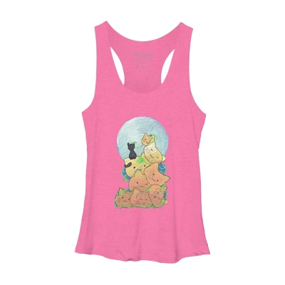 Women's Design By Humans Cat Pumpkin Pile By AwkwardDragon Racerback Tank Top - Image 3