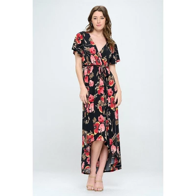 WEST K Women's Georgia Faux Wrap Dress With High-Low Hem And Tie Waist - Image 7