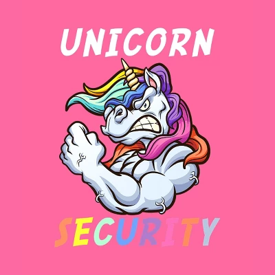 Women's Design By Humans Halloween Dad Mom Daughter Adult Costume - Unicorn Security By MINHMINH Racerback Tank Top