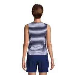 Lands' End Women's High Neck UPF 50 Modest Tankini Top Swimsuit
