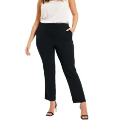 June + Vie By Roaman's Women’s Plus Size Curvie Fit Corner Office Pants