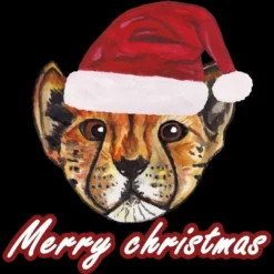 Junior's Design By Humans Christmas Cheetah By Susserain T-Shirt